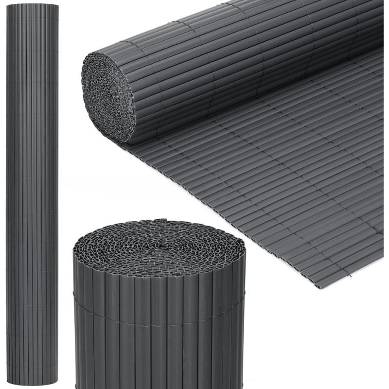 Springos PVC cover masking 500x140 cm mat for balcony, terrace, fence, dark gray