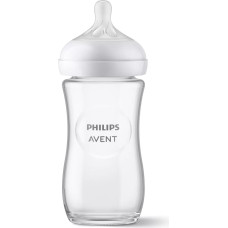 PHILIPS AVENT Natural Response Glass Bottle 240 ml, Slow Flow Nipple 1m+ SCY933/01