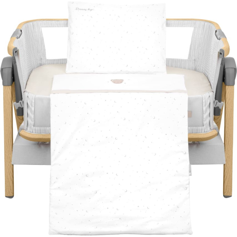 Mini cot bedding set 5pcs Dream Big Beige