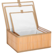 Springos Bamboo organizers for cosmetics Springos HA0153 3 pcs.