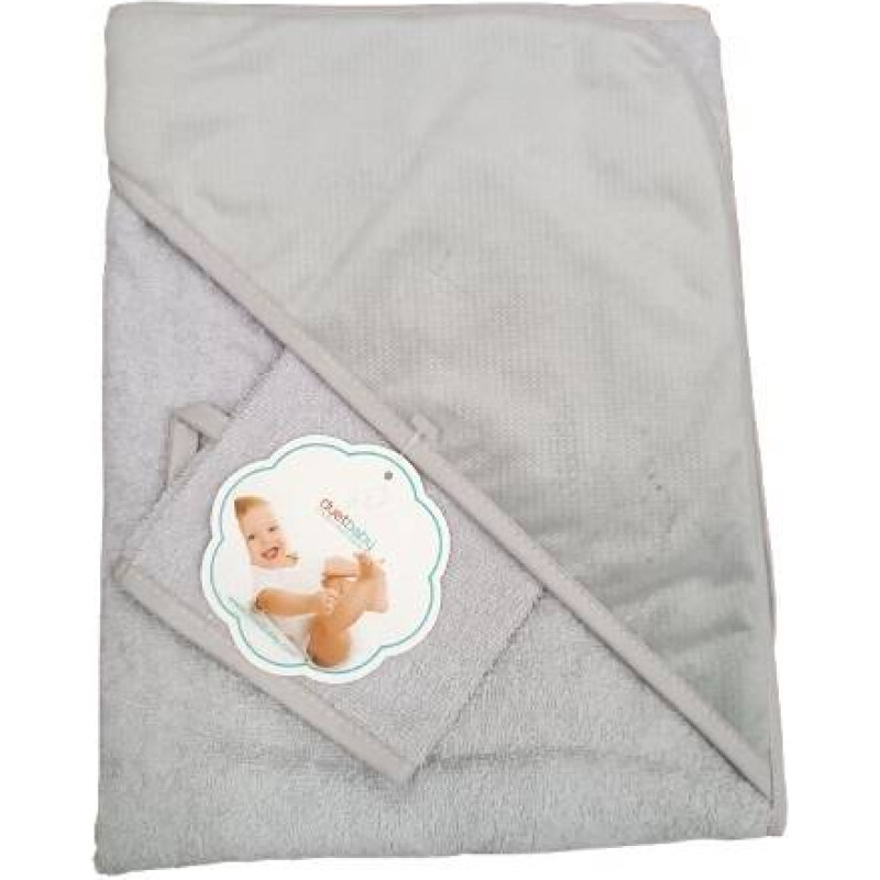 Duet Baby Bathing cover + washcloth glove - 817 - TERRY - VELVET - size 100x100 cm - GREY