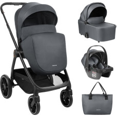 KIKKABOO Stroller 3in1 with carrycot Modena Dark Grey