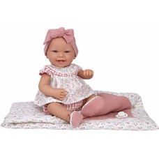 Arias doll with a pink floral blanket, 42 cm