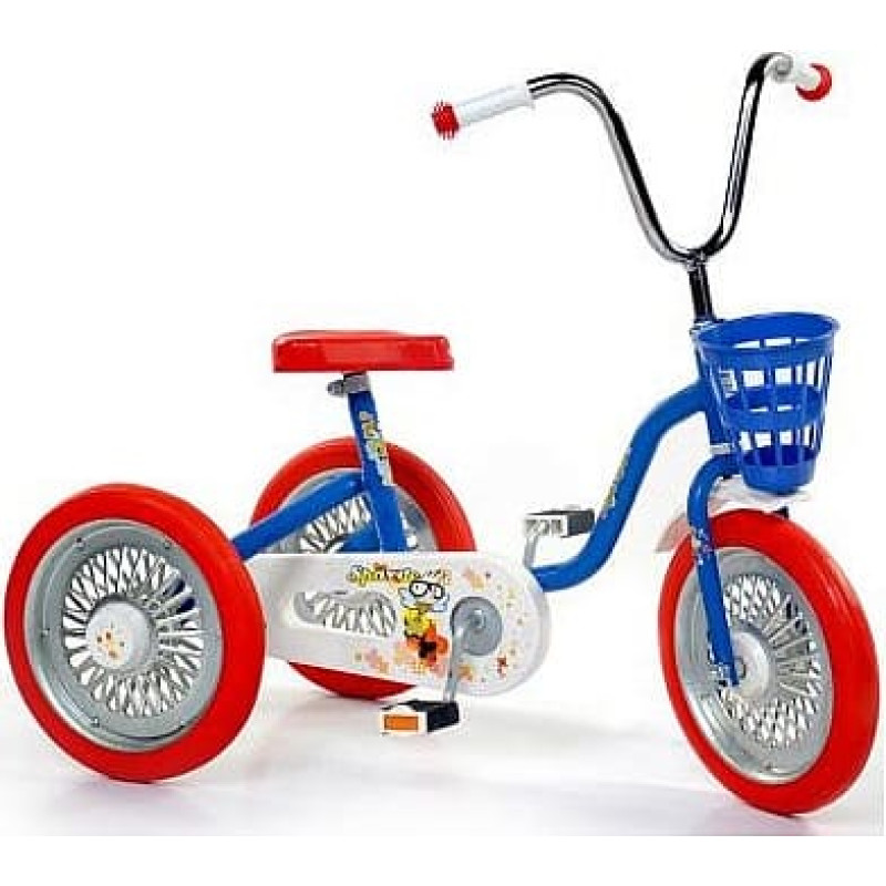 Velo Machine Children's Tricycle SPĀRĪTE, blue frame/red wheels