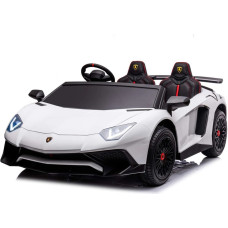 KIKKABOO Rechargeable car Licensed Lamborghini Aventador SVJ White