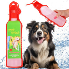 Springos Water bottle for dogs and cats with a drinker, travel Springos PA0296 500 ml red bottle