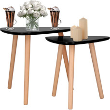 Springos Coffee table set Springos HF0014, triangular, 2 pcs, Scandinavian style, black