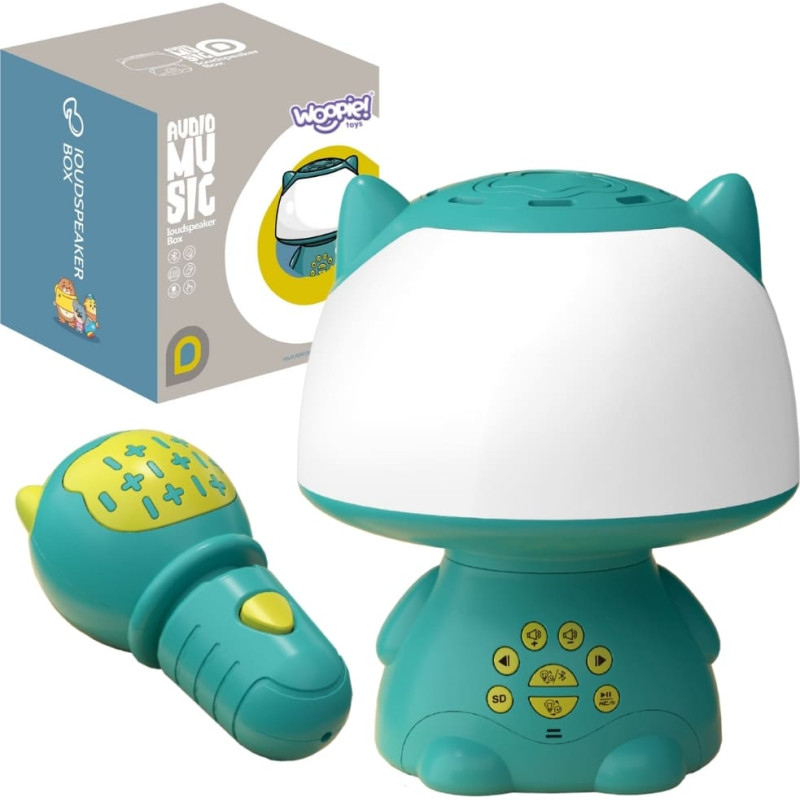 Woopie Multifunkcyjna Lampka RGB Głośnik Bluetooth Karaoke Modulator Głosu Karta SD AUX Turkusowa