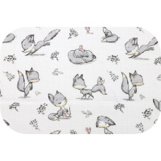 Ega Kids Diaper - 30503 - TETRA PRINT - EGA - FOX - GREY - size 70x80 cm