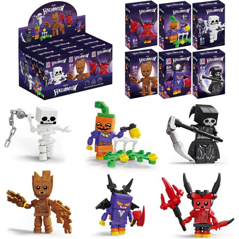 KLOCKI HALLOWEEN POTWÓR 6 WZORÓW +30 ELE