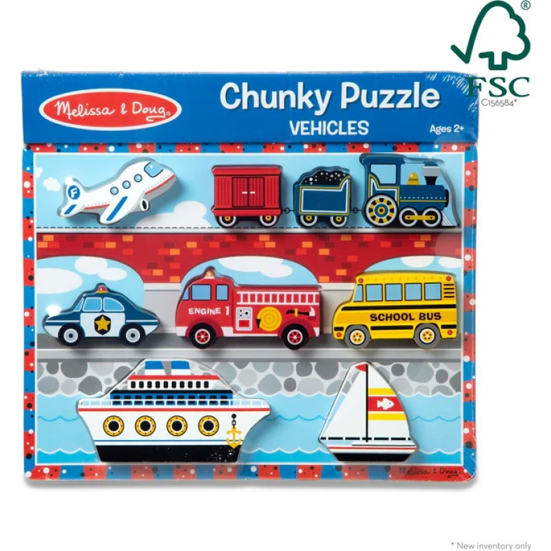 Melissa & Doug Vehicles Chunky Puzzle