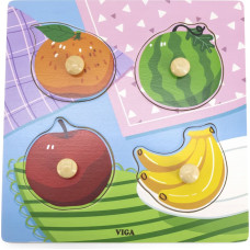 VIGA Wooden Knob Puzzle - Fruits 44597