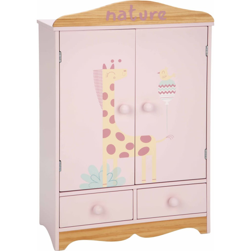 Arias doll clothing wardrobe with drawers, Nature