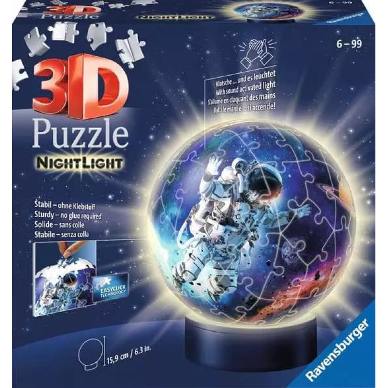 Ravensburger Round 3D Puzzle with Light, 74 pcs, Space