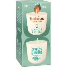 Bolsius Sveces Clean Light uzpildes sveces 2 gab. cypress & amber