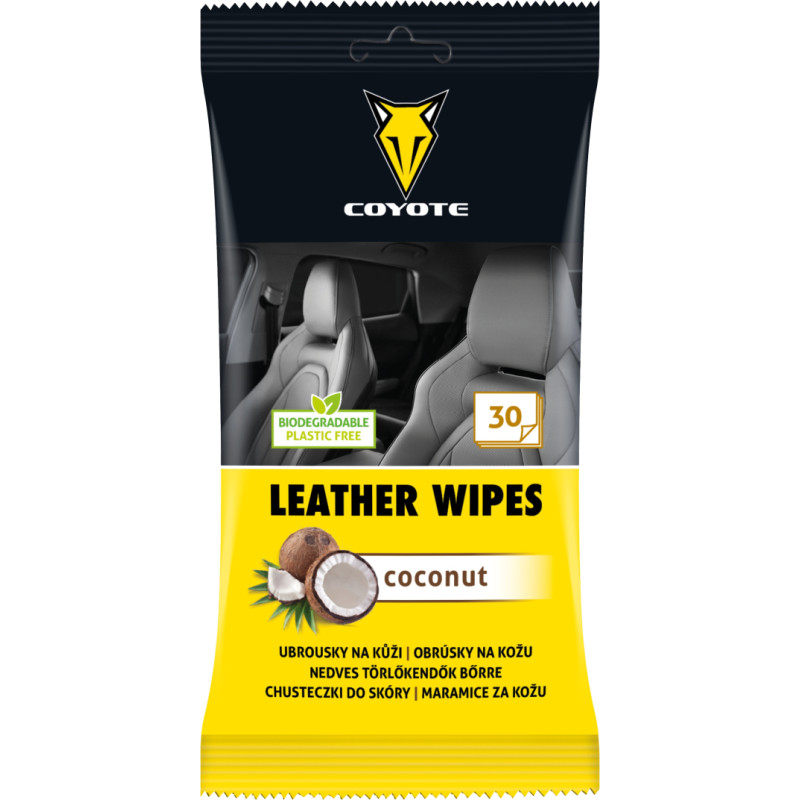 Coyote Leather Wipes Coconut 30 pcs PF