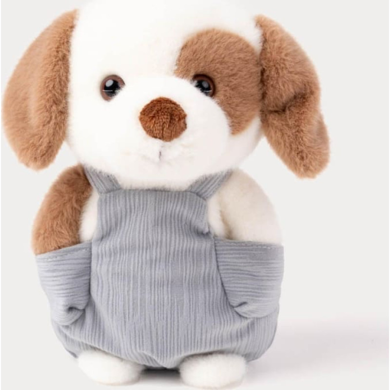Teddykompaniet soft toy Dog with Dungarees White