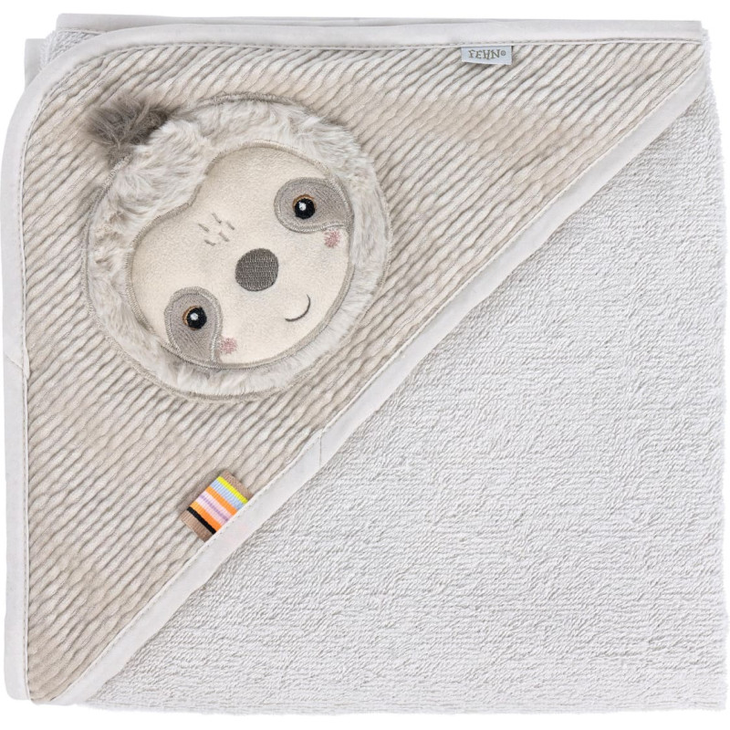 Fehn hooded bath towel 80x80cm, Sloth
