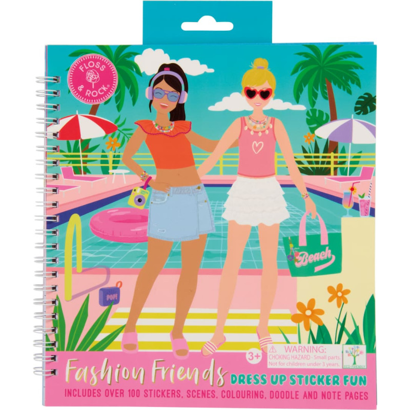 Floss & Rock Dress Up Sticker Fun, Fashion Friends by the pool