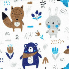 Atk Kieczmerscy Autiņ&scaron; flaneļa ar vaskadrānu BEAR&FOX blue 50x70 cm (4234)
