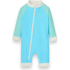 Kietla ICONIC swimsuit with UPF 50+ sun protection fabric and UV sensor, 12-18 months, Blue Stripes