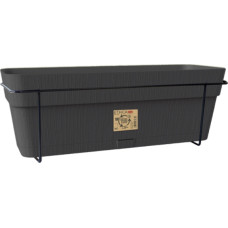 Stefanplast Balkona komplekts ar automātiskās laistī&scaron;anas sistēmu un metāla balstu 50x18x17cm pelēks