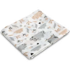 Sensillo MUSLIN SWADDLE BLANKET OWLS, 70x80