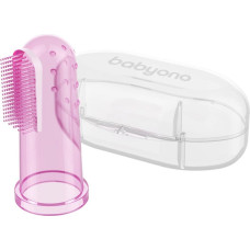 Babyono Baby toothbrush and gum massager,pink