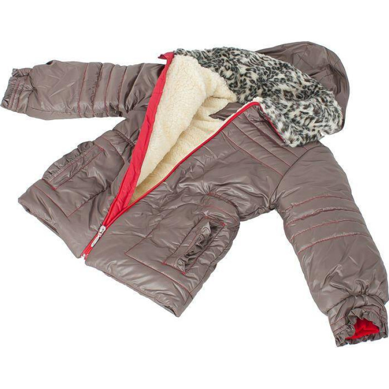 Minikid GIRL'S WINTER JACKET - BLANCA - WOOL - BROWN - size 116***