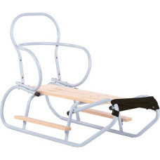 Moovkee sled made of metal with a handle for pushing and a footrest - MOOVKEE. - BABY BLUE