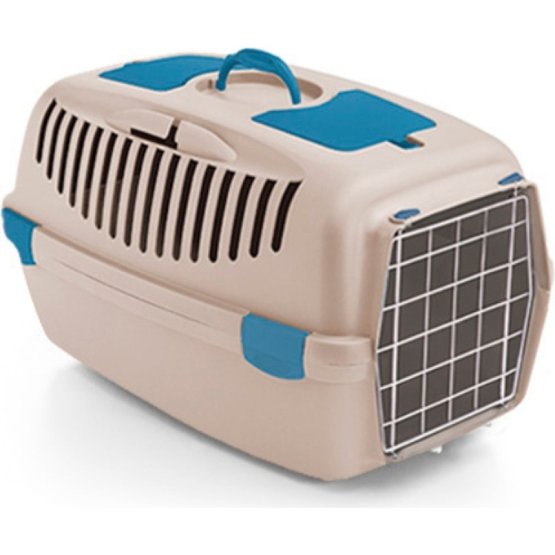 Stefanplast Transportēšanas būris Gulliver 3 ar metāla durvīm 61x40x38cm balta travertīna krāsā