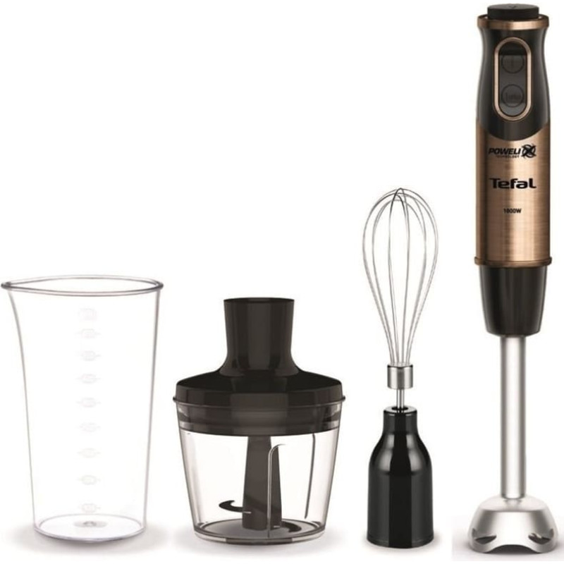 Tefal rokas blenderis QUICKCHEF 3IN1, 1000W, melns/vara - HB656G10