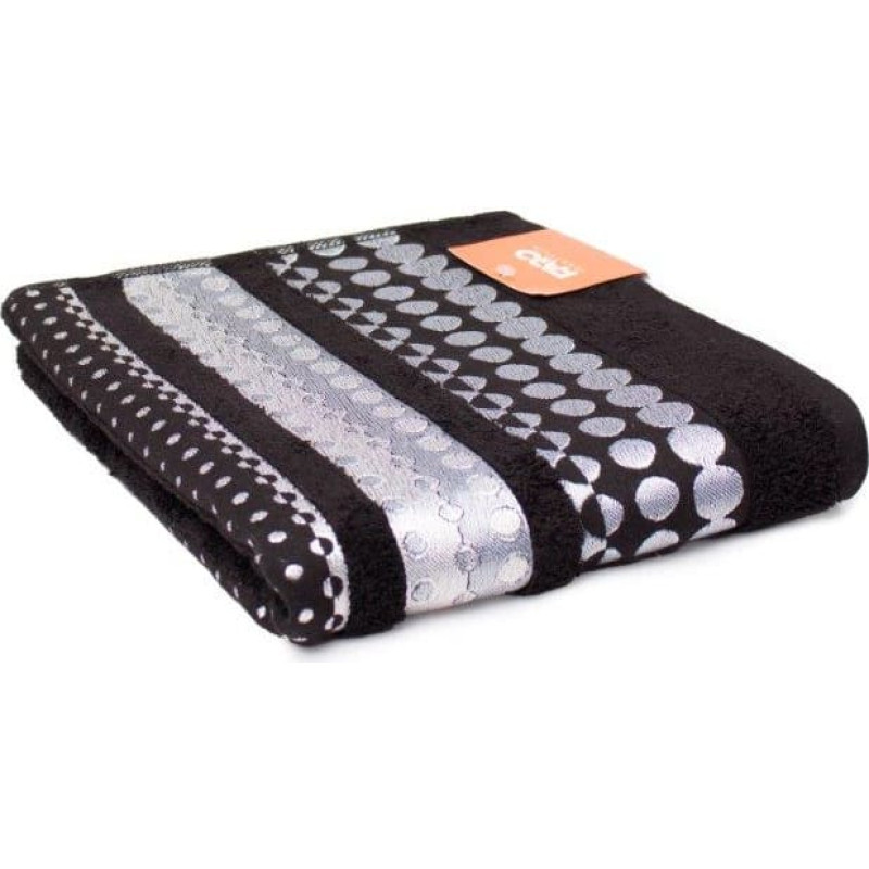 TOWEL SILVER 50X90 TERRY BLACK