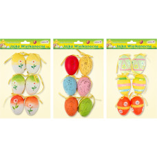 Hand-Painted Plastic Eggs, 6 pcs