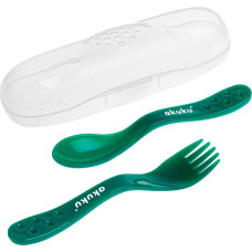 AKUKU cutlery set spoon and fork A0074 Dark green