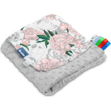 Sensillo Light Minky Blanket – flowers grey