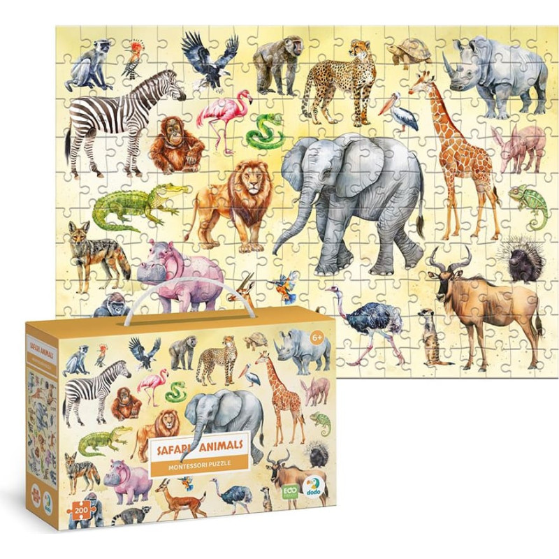 Dodo Educational puzzle Montessori puzzle "Safari animals"