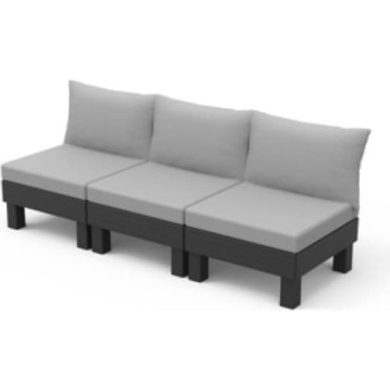 Keter Dārza dīvāns trīsvietīgs Elements 3 Seater pelēks/gai&scaron;i pelēks