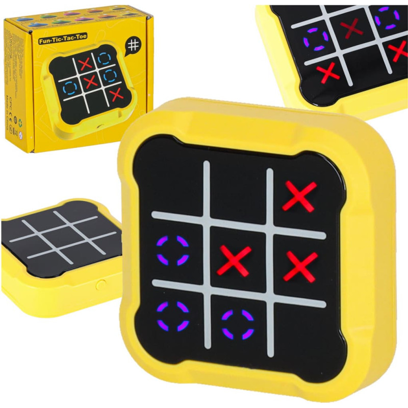 Electronic puzzle game “Tic Tac Toe” – portable console, yellow
