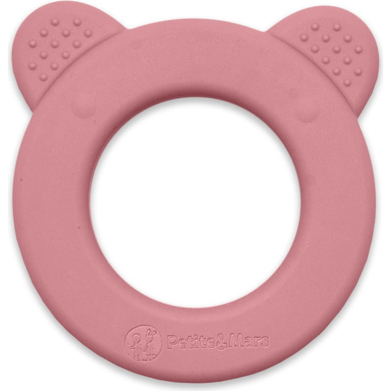 Petite&Mars 713820 Silikonowy gryzak z grzechotką Beary Dusty Rose 0+