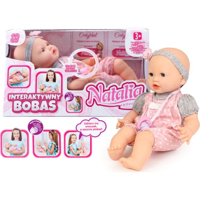 Artyk 187711 Lalka NATALIA Bobas mimiczny ze smoczkiem 41 cm