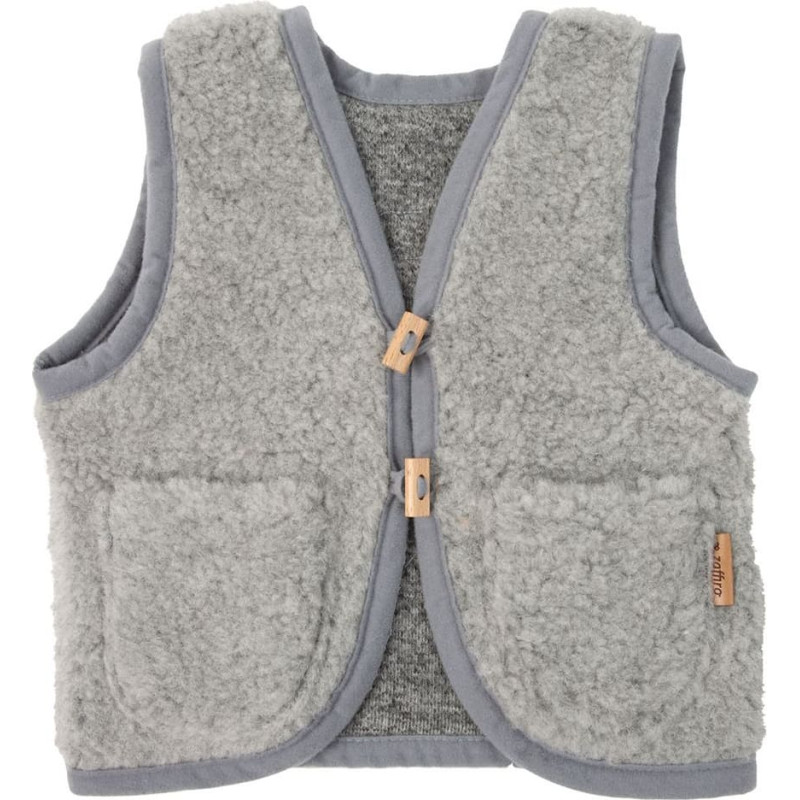 Wool baby vest Nevada 122/128 grey