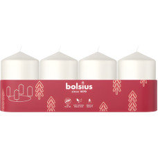Bolsius Sveces cilindrs 4 gab. &Oslash;60x40mm baltas
