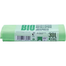 Biobag Atkritumu maisi kompostējami BioBag 30L (14 gab. rullī) 16mkr. 50x57cm zaļi