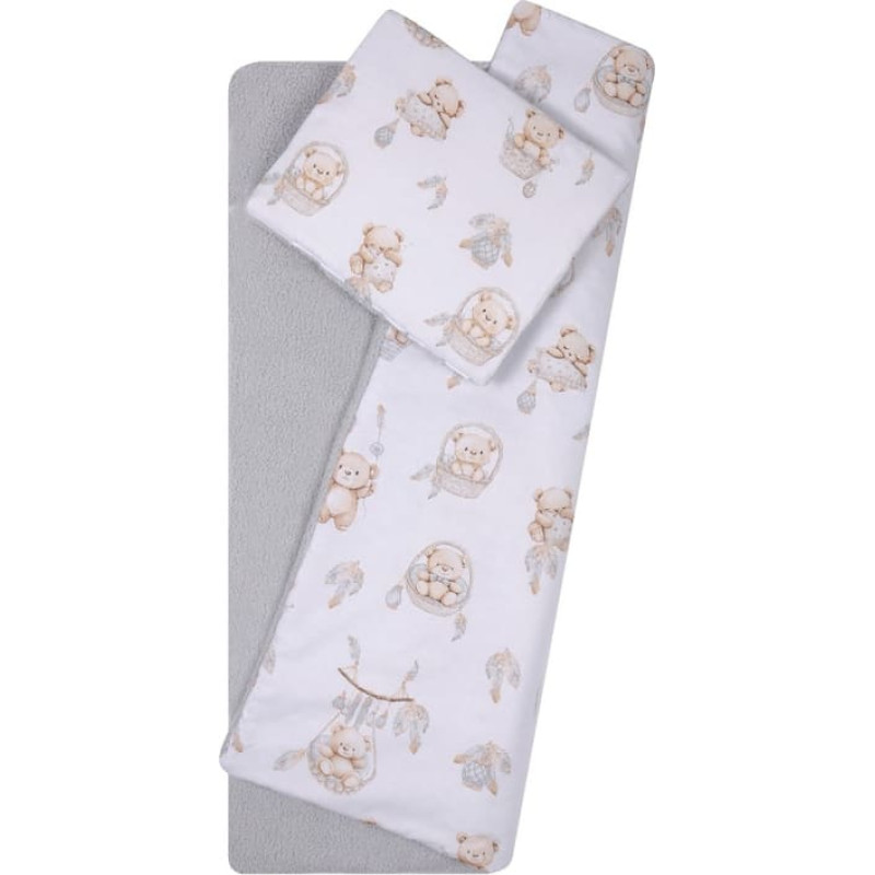Duet Baby Bedding set to Strolley - 634 - BOUCLA / COTTON - GREY
