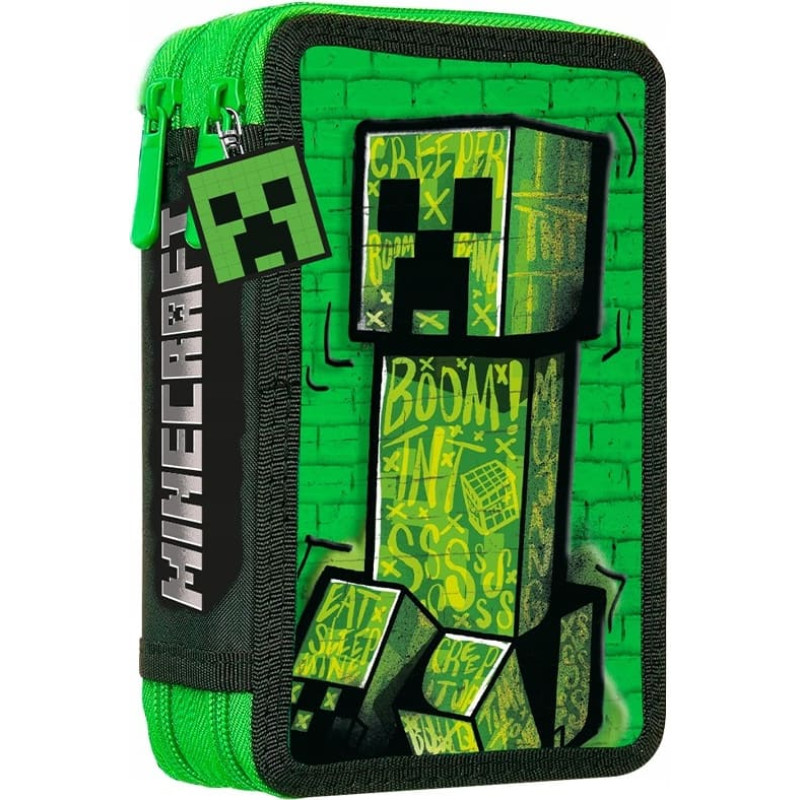 Kids Euroswan - Akcesoria Licencyjne 2 ZIPPER PENCIL CASE MINECRAFT
