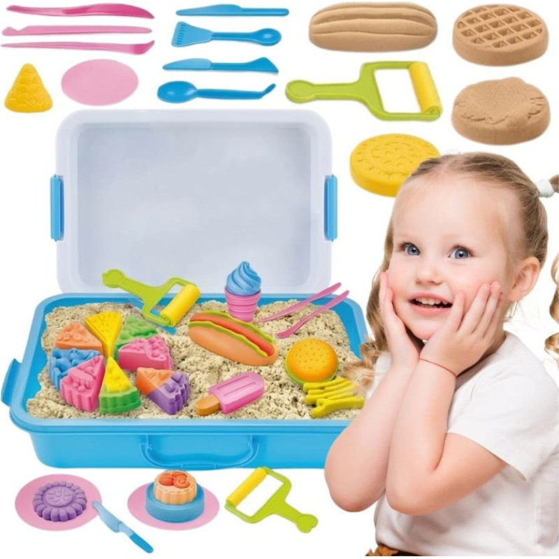 Woopie kinetic sand Restaurant playset with table and molds, 1.2 kg
