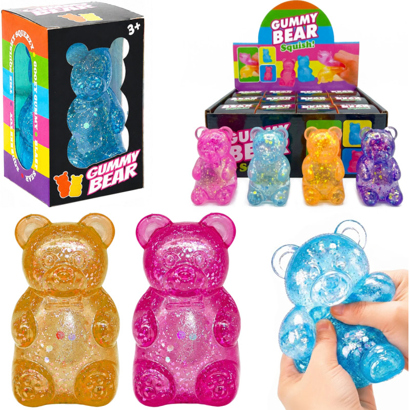 GNIOTEK SQUISHY MIŚ BROKATOWY 4 KOLORY