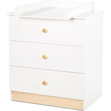 KLUPS WILLY chest of drawers with changing tray, white/pine