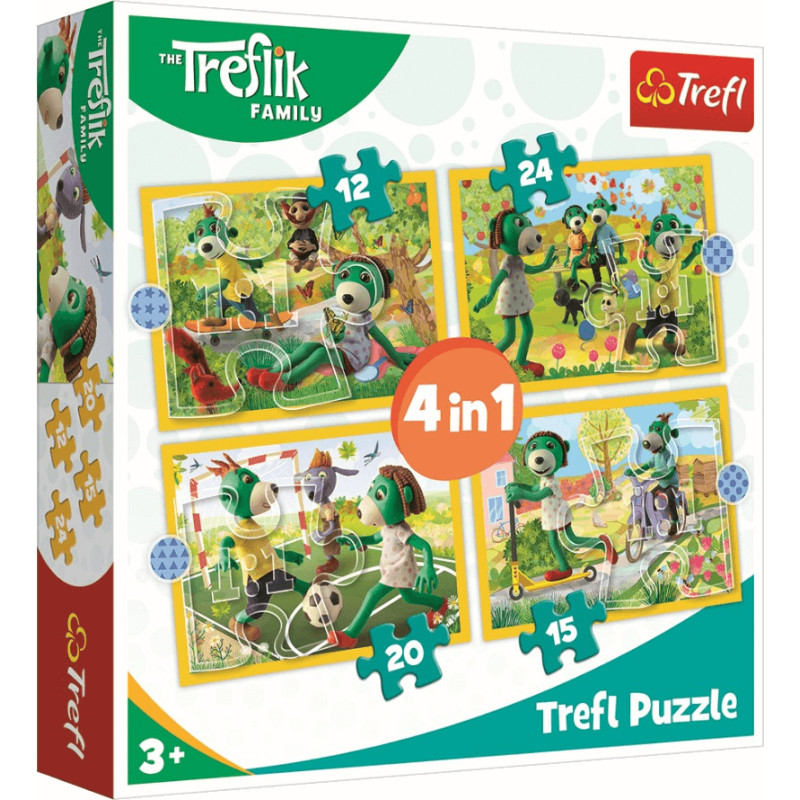 Trefl 34358 Puzzle 4w1 Wspólne zabawy Treflików